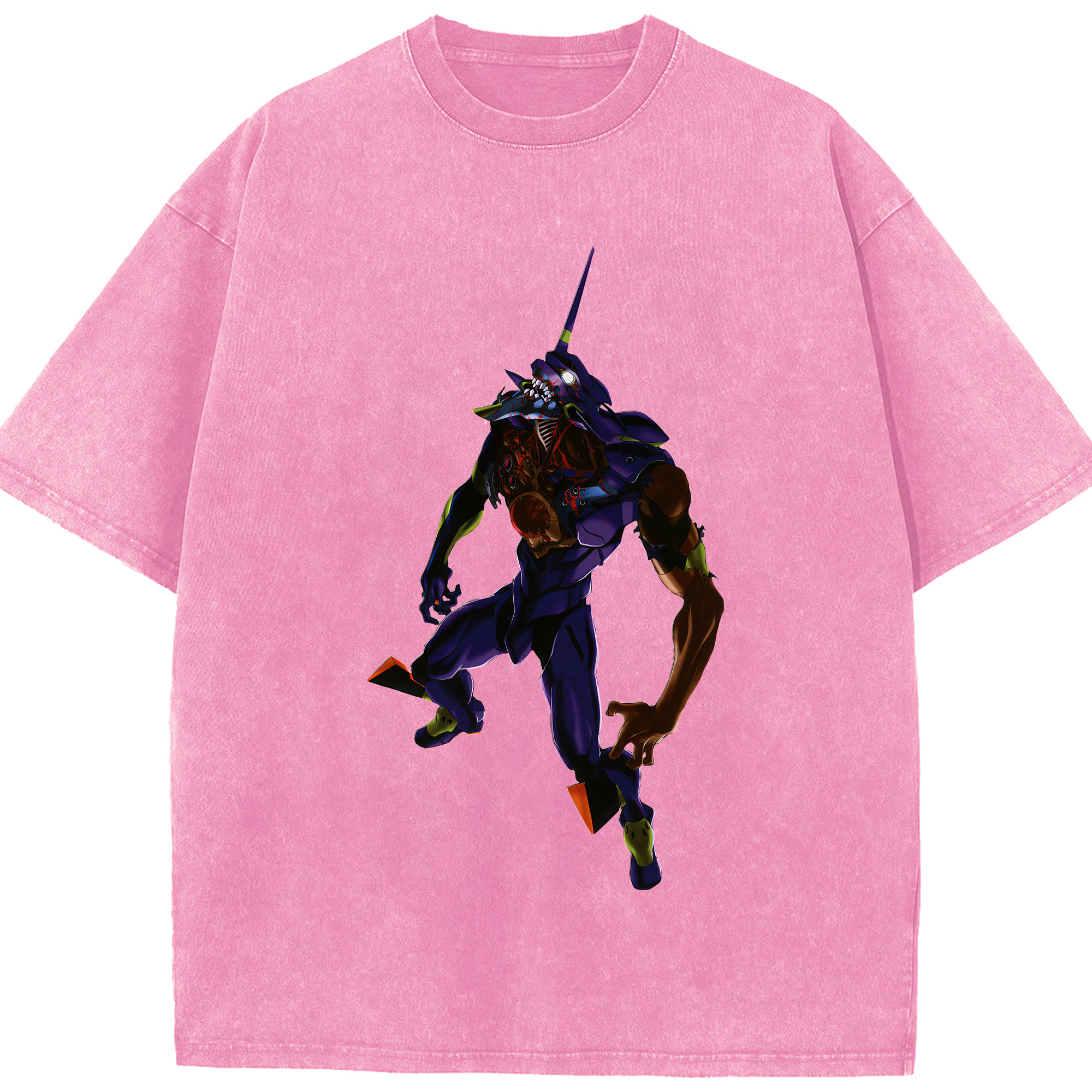 （画像用） EVA 新世紀エヴァンゲリオン 綿100% ヴィンテージ風 半袖Tシャツ（フロントプリント）
